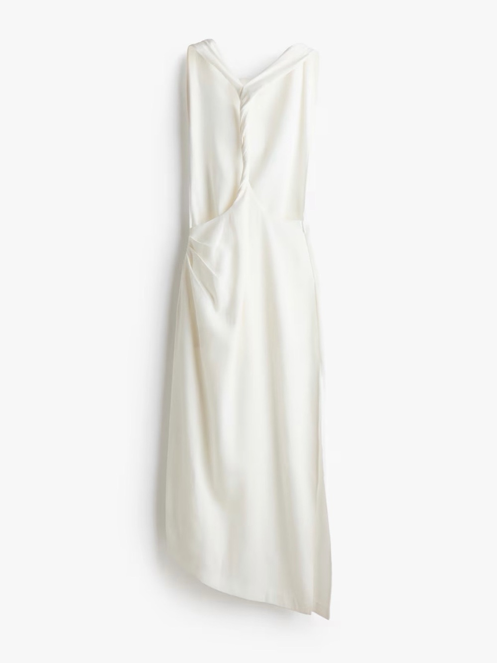 VIRAL CHIC SUMMER ESSENTIAL H&M Edition TWIST DETAILTWILL White Dress Sz Medium - Picture 5 of 9